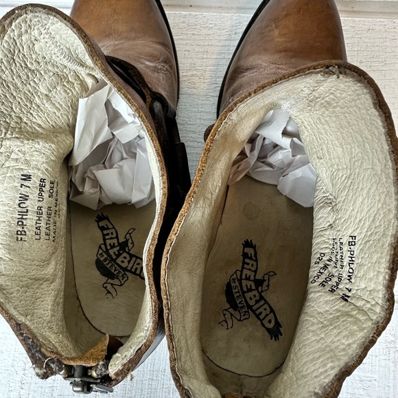 Freebird by Steven Phlow Ankle Boot Sz 7 Brown Western Booties Leather - Picture 7 of 11